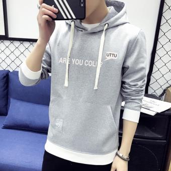2017 New arrival top quality cotton hooded casual brand young men hoodies luxury male spring autumn winter fashion sweatshirts (Grey) - intl  