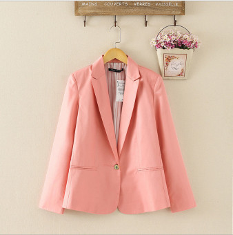 2017 NEW blazer women suit blazer foldable brand jacket made of cotton & spandex with lining XS(pink) - intl  