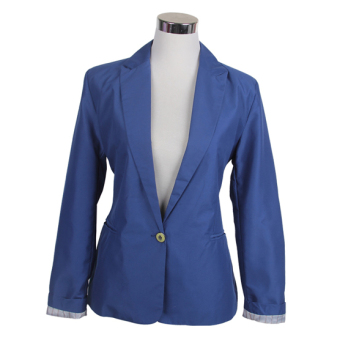 2017 New Hot Blazer Women Candy Color Jackets Suit Slim Ladies Blazers Work Wear Jacket M(blue) - intl  