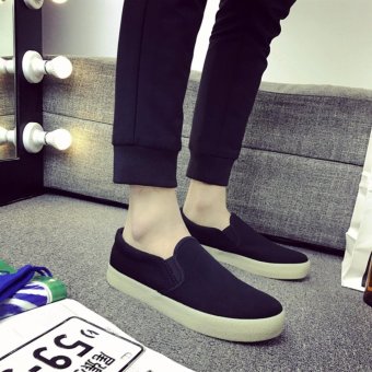 2017 New Men Casual Slip On Canvas Shoes Student Shoes Breathable Loafer Black XZ270 - intl  