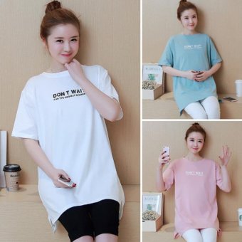 2017 new spring coat maternity Korean cotton short sleeved T-shirt in the long section of spring and summer fashion shirt (White) - intl  