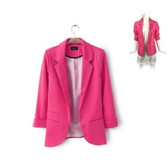 2017 New Women's Autumn Formal Slim Suit Coat 3/4 Sleeve Outwear Office Lady Business Blazer XXL(red) - intl  