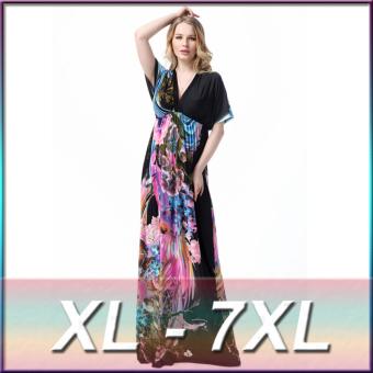 2017 Plus Size XL-5XL Womens Summer vintage Elegant Beach Clothing Bohemian Print Maxi Long Party Bohemia Dress Oversize - intl  