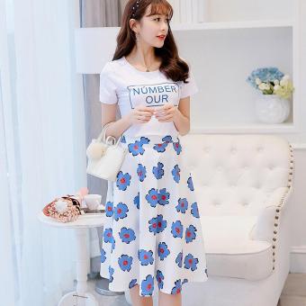 2017 Spring And Summer New Women'S Korean Skirt Fashion T-Shirt Dress (White) - intl  