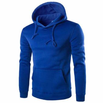 2017 Spring Men's Slim Thick Cotton Men's Sweatshirts Fashion Casual Men's Hoodies Hooded Sweatshirt M(blue) - intl  