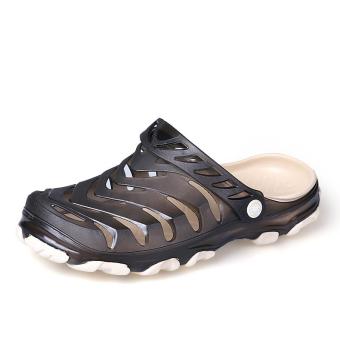 2017 Spring Summer Men Clogs Garden Shoes Fashion Breathable Men Sandals Mules Clogs waterproof Beach Slippers(black) - intl  