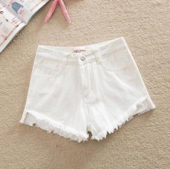 2NE1 Korean high waist denim shorts White - intl  