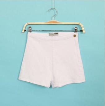 2NE1 Side waist zipper high waist shorts White - intl  