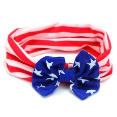 360DSC American Flag Pattern Children Hair Band Fashion Hair Accessories(Bowknot Pattern) - Blue