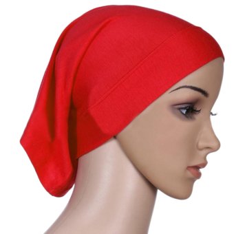 360DSC Women Hijab Underscarf Ninja Summer Tube Cap Head Cover Scarf - Red  