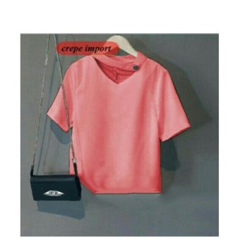 369 Blouse Selena Casual Wanita Lengan Pendek - Salem  