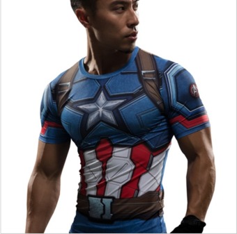 3D Printed T-shirts Men iron man Fitness Gym Clothing - Intl  