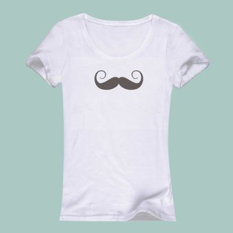 3D Punk Style Beard Pattern Ladies Short-sleeved Personality Printing White T-shirt Women Tops Tees Clothes  
