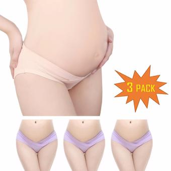 3Pcs Pregnancy Maternity Underwear Pregnant Panties WomenUnder the Bump Maternity Underwear(purple color) - intl  