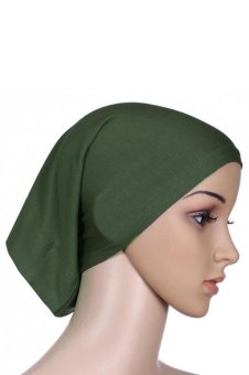 3pcs/lot Muslim Under Scarf inner-cap Hat Hijab Cotton(Army Green/Yellow/Black)  