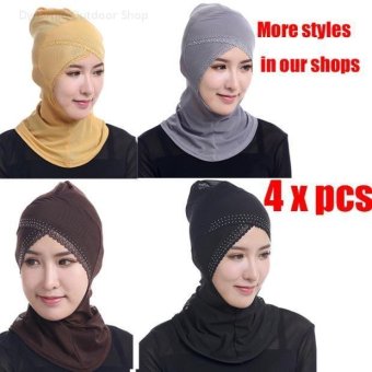 (4 pcs)Muslim Headscarf  Muslim Lace Hijab Women Inner Cap 02 - intl  