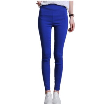 7 Color 2017 New Fashion High Waist Sexy Women Leggings Plus Size S-3XL Candy Color Elastic Casual Slim Fitness Pencil Pants S(Blue) - intl  