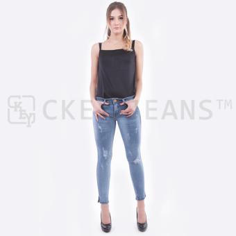 8/9 Skinny Jeans with Whisker Destroy / Celana Jeans / Skinny Jeans CK 839 104  