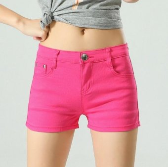 A piatter The new candy denim color shorts Rose - intl  