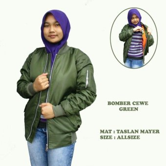 Aftersix jaket bomber polos wanita keren \[green army]\  