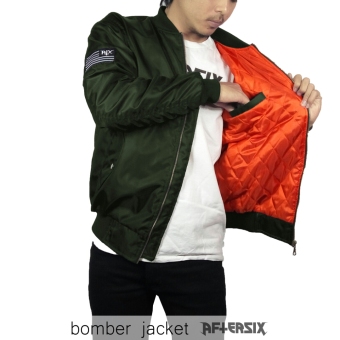 Aftersix Jaket bomber scotch pilot pria - Hijau army - Green army  