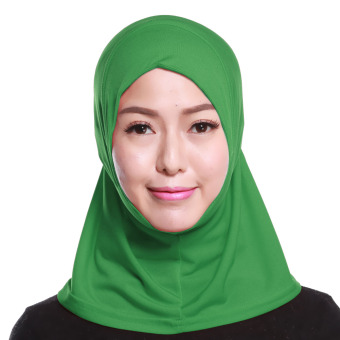 Agapeon Muslim Mini Hijab Tudung Cotton&Linen Green  