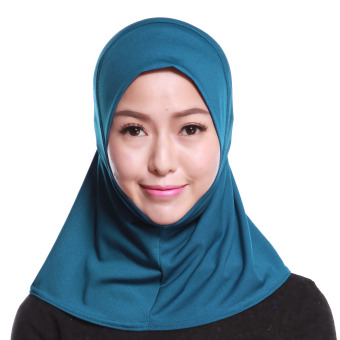 Agapeon Muslim Mini Hijab Tudung Cotton&Linen Lake Blue  