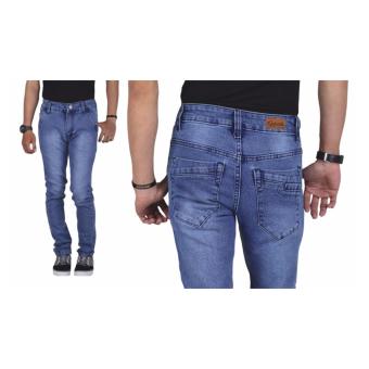 Aleganza New Arrival Celana Panjang Jeans Distro Pria Dknz 651 [Biru]  