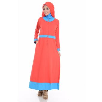 Alnita AG-06 Baju Muslim Baju Hijab Baju Muslim Modern Wanita Baju Muslim Gamis Dress Kaos Merah Cabe  
