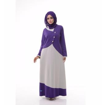 Alnita AG-13 Baju Muslim Baju Hijab Baju Muslim Modern Wanita Baju Muslim Gamis Dress Kaos Abu Muda  