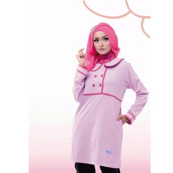 Alnita Blouse Atasan AA-08 Kaos Wanita Baju Muslim Tunik Kemeja Kaos Lavender Muda  