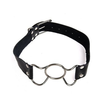 Amango Leather Gag Open Mouth Bondage (Black) (Intl)  