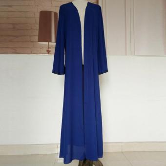 Amart Women Muslim Cardigan Turkish Dubai Clothing Long Coat Outwear Tops(Blue) - intl  