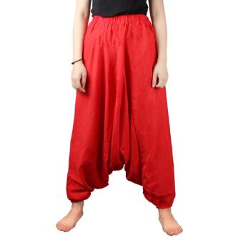 Andux Women Harem Genie Aladdin Casual Gypsy Dance Yoga Pants Trousers Baggy Pants SS-DDK-01 Red  