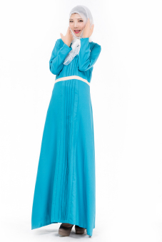 "''""ANNEYEP Women''''s Fshion Muslim Pleated Kaftan Dress (Light blue)""''"' - intl  