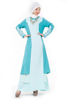 "''""''''ANNEYEP Women''''s Long Sleeve Kaftan Chiffon Muslim Dress (Blue)''''""''"' - intl  