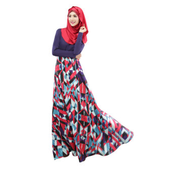 Aooluo 2016 New Muslim Women's Clothing With the National Dress The Middle East Arab hui Long Dress(Navy Blue) - intl  
