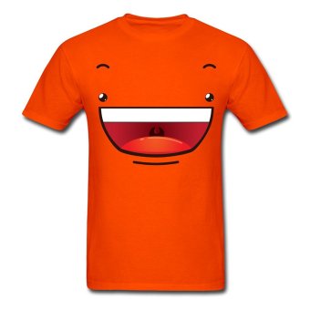 AOSEN FASHION Creative Men's Happy smiley face T-Shirts Orange  