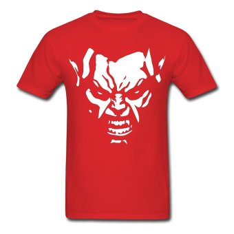 AOSEN FASHION Custom Design Men's Devil Face T-Shirts Red  