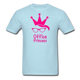 AOSEN FASHION Custom Design Men's Office Princess T-Shirts Sky Blue  
