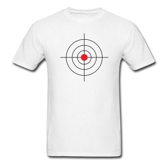 AOSEN FASHION Custom Printed Men's Round Target T-Shirts White  