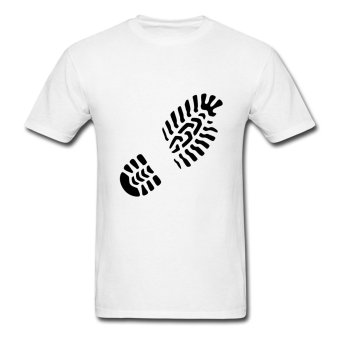 AOSEN FASHION Customize Men's Footprint Right T-Shirts White - intl  