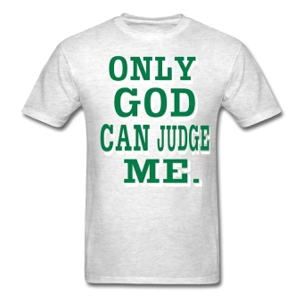 AOSEN FASHION Designed Men's Only God Can Judge Me T-Shirts Light Oxford  