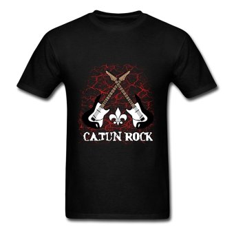 AOSEN FASHION Fashion Men's Cajun Rock T-Shirts Black  