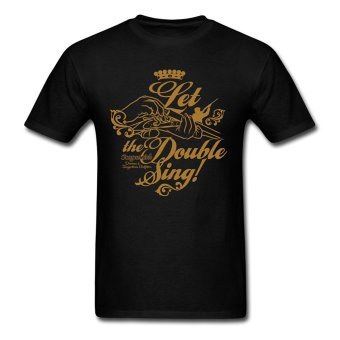 AOSEN FASHION Fashion Men's Let The Double Sing T-Shirts Black  