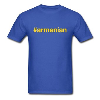 AOSEN FASHION Fashion Men's Symbol Armenian T-Shirts Royal Blue  