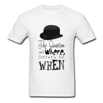 AOSEN FASHION Funny Cotton Men's Inspector Spacetime Quote T-Shirts White  