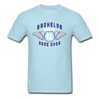 AOSEN FASHION Personalize Men's Bachelor Party Game Over Wings T-Shirts Sky Blue  