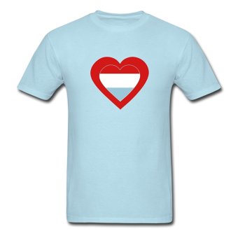 AOSEN FASHION Personalize Men's I Love Nederland T-Shirts Sky Blue  