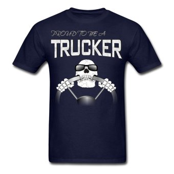 AOSEN FASHION Personalize Men's Truck Driver T-Shirts Navy  